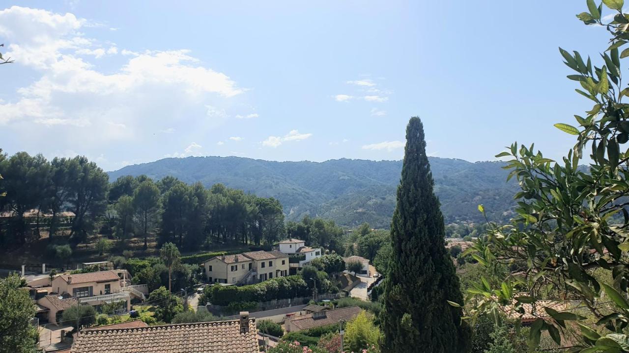 Calme Et Vue Panoramique Appartement Pégomas Buitenkant foto